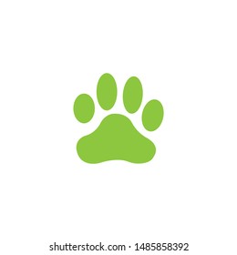 Green paw icon on a white background