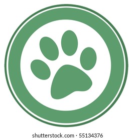 Green Paw Print Banner