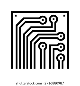 verde pcb cobre faixas ícone da linha vetor. verde pcb cobre faixas sinal. isolado contorno símbolo ilustração preta