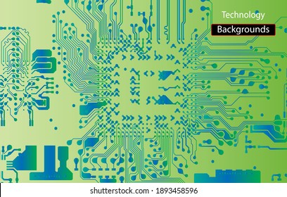 Green Pcb Motherboard Abstract Texture Background Pattern Backdrop