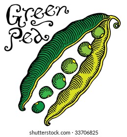 green pea color engraved