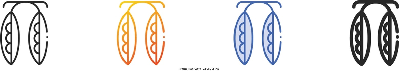 green pea icon.Thin Linear, Gradient, Blue Stroke and bold Style Design Isolated On White Background