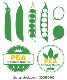 Green pea. Isolated pea on white background