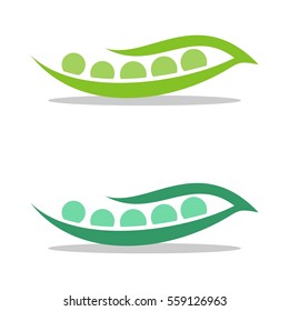 Green Pea Pod Logo Template Illustration Design. Vector EPS 10.