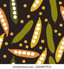 Green Pea Pod Seamless Pattern