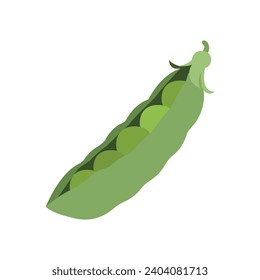 Green pea pod vector emoji symbol illustration