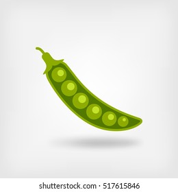 Green Pea Pod. Vector Illustration - Eps10