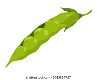 Un pois vert. Icône légumes. Élément pour l'emballage et la conception du menu. Un éco-produit vert naturel et sain. illustration vectorielle 