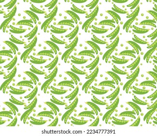 Green pea pods pattern design, green bean pattern design vector