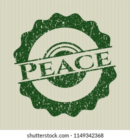 Green Peace distressed grunge stamp