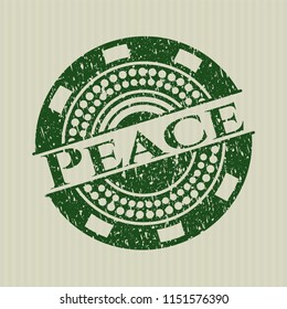 Green Peace rubber grunge texture stamp