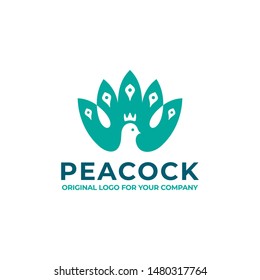 Green Peacock Logo Designs Various Purposes Stock Vector (Royalty Free ...