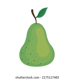 green pear design over white