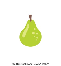 Green pear fruit icon isolated on white background. Vector illustration of pear. 