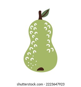 icono aislado de fruta de pera verde