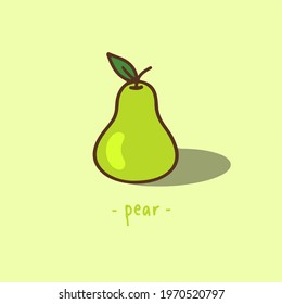Green Pear Fruit Symbol. Vector Illustration.