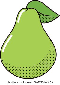 Green pear fruit vector illustration