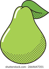 Ilustración vectorial de fruta de pera verde