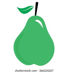 Green Pear Fruit. Pear fruit vector on a white background.