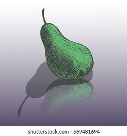green pear hand drawing Doodle