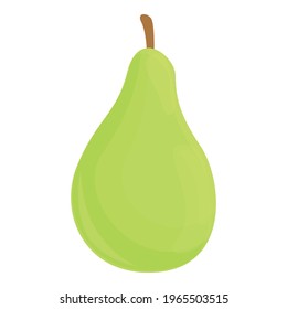 Green pear icon. Cartoon of Green pear vector icon for web design isolated on white background