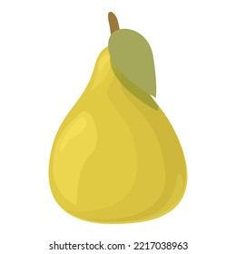 Green pear icon cartoon vector. Food art. Garden element