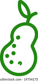 Perla verde, ilustración de icono, vector sobre fondo blanco