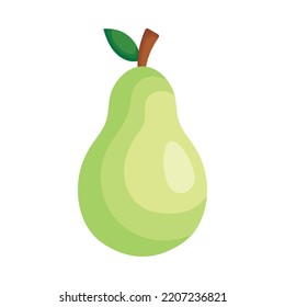 green pear icon on white background