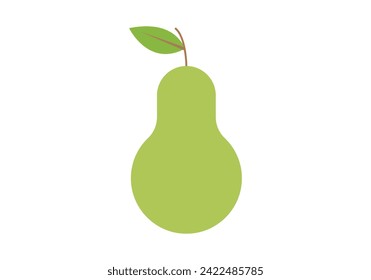 Green pear icon on white background.