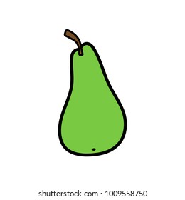 Green pear icon vector illustration on white background