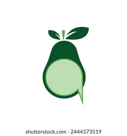 Green pear illustration vector icon Messenger