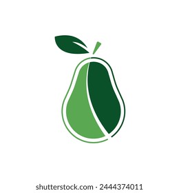 Green pear illustration vector icon