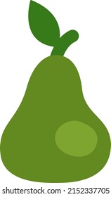 Green pear, illustration, vector on a white background.