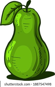 Green pear ,illustration,vector on white background