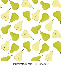 Green pear isolated on white background for graphic designers. Cut green pear. Vector illustration