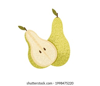 Green pear isolated on white background.