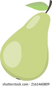 pera verde aislada en fondo blanco, ilustración vectorial de diseño plano