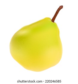 Green Pear Isolated on White Background Vector Illustration