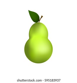 Green pear isolated on white background isolate
