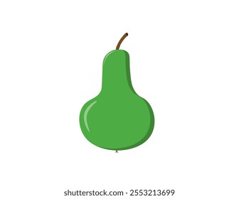 green pear on a white background