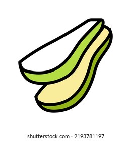 green pear slices color icon vector. green pear slices sign. isolated symbol illustration