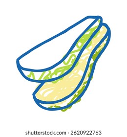 green pear slices doodle icon sketch vector. green pear slices sign. isolated symbol illustration