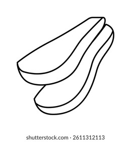 green pear slices line icon vector. green pear slices sign. isolated contour symbol black illustration