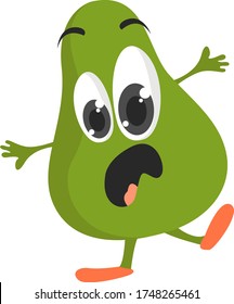pera verde en problemas , ilustración, vector sobre fondo blanco