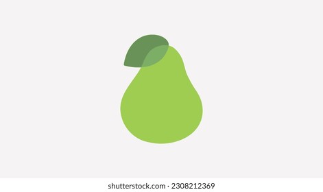 Icono vectorial de pera verde. Diseño de logotipo de imagen