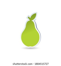 green pear vector isolate on white background