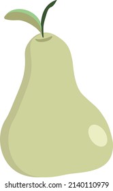 Green pear vector. Organic Green Fruit vegan food snack. Healthy meal diet. School snack fresh meal .