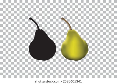 Green Pears isolated on transparent background