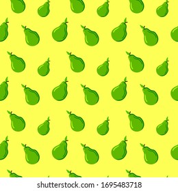 Green pears pattern, illustration, vector on white background