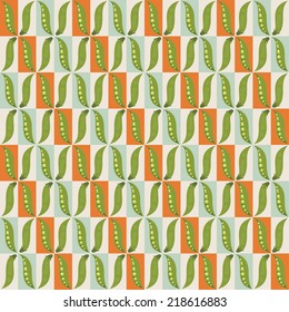 Green peas abstract seamless pattern.